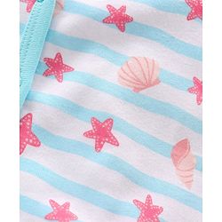 Babyhug 100% Cotton Flutter Sleeves Polka Dots Print & Striped Vest Pack of 3 - Multicolour
