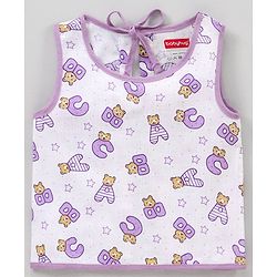 Babyhug 100% Cotton Sleeveless Jhablas Alphabets Print Pack of 3 - Multicolor