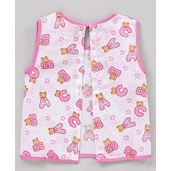 Babyhug 100% Cotton Sleeveless Jhablas Alphabets Print Pack of 3 - Multicolor