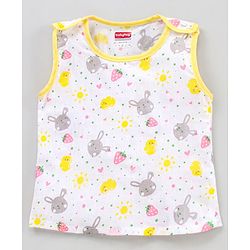Babyhug 100% Cotton Jhabla & Bloomer Animal Print - Yellow