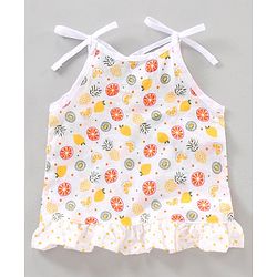 Babyhug 100% Cotton Fruit Printed Jhabla With Bloomer - Multicolour