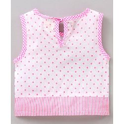 Babyhug 100% Cotton Vest With Bloomer Printed - Pink White