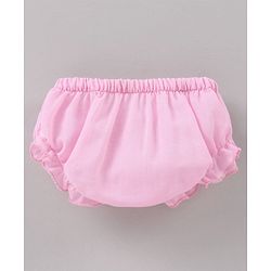 Babyhug 100% Cotton Vest With Bloomer Printed - Pink White