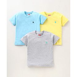 Babyhug Half Sleeves Solid T-Shirts Pack of 3 - Multicolor