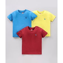 Babyhug Half Sleeves Solid T-Shirt Pack Of 3 - Multicolor