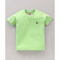 Babyhug Cotton Knit Half Sleeves T-Shirt Solid Pack Of  3 - Green Yellow Blue