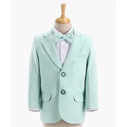 Babyhug Full Sleeves Party Suit With Bow Solid- Mint