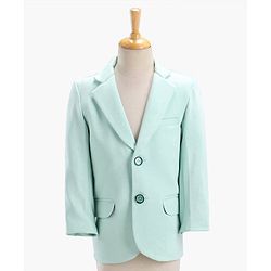 Babyhug Full Sleeves Party Suit With Bow Solid- Mint