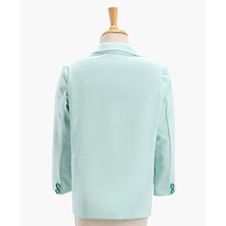 Babyhug Full Sleeves Party Suit With Bow Solid- Mint