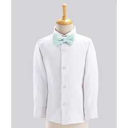 Babyhug Full Sleeves Party Suit With Bow Solid- Mint