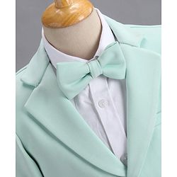 Babyhug Full Sleeves Party Suit With Bow Solid- Mint
