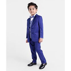 Babyhug Full Sleeves Solid Party Wear Suit - Navy