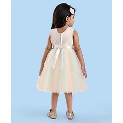 Babyhug Sleeveless Party Wear Tutu Frock Corsage Applique - Multicolor