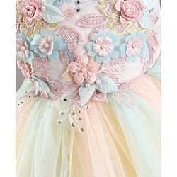 Babyhug Sleeveless Party Wear Tutu Frock Corsage Applique - Multicolor