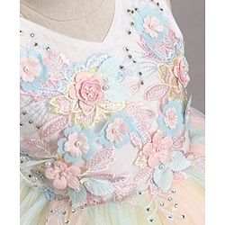 Babyhug Sleeveless Party Wear Tutu Frock Corsage Applique - Multicolor