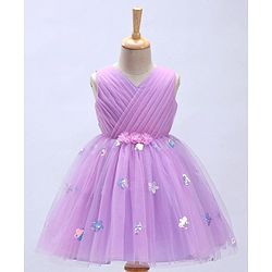 Babyhug Sleeveless Party Wear Tutu Frock Corsage & Sequin Applique - Lavender