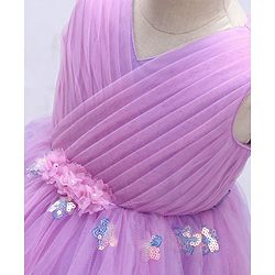 Babyhug Sleeveless Party Wear Tutu Frock Corsage & Sequin Applique - Lavender