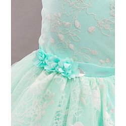 Babyhug Sleeveless Party Wear Frock With Corsage - Mint