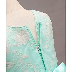 Babyhug Sleeveless Party Wear Frock With Corsage - Mint