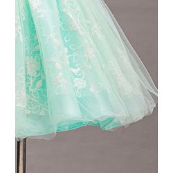 Babyhug Sleeveless Party Wear Frock With Corsage - Mint