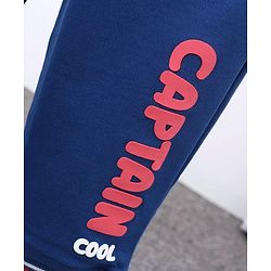Babyhug Full Length Lounge Pants Text Print - Blue