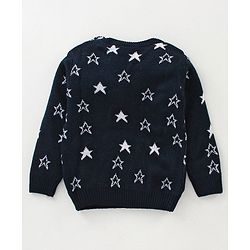 Babyhug Full Sleeves Pullover Sweater Star Design - Navy