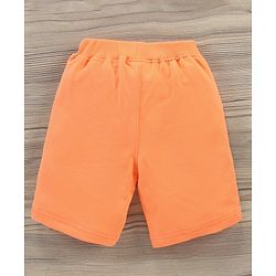 Babyhug Cotton Knit Half Sleeves T-Shirt & Shorts Beach Printed - Grey Orange