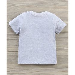 Babyhug Half Sleeves Tee & Shorts Car Print - Light Grey Navy Blue
