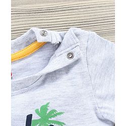 Babyhug Half Sleeves Tee & Shorts Car Print - Light Grey Navy Blue