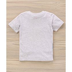 Babyhug Half Sleeves Knit T-Shirt & Shorts Set Animal & Text Print - Dark Blue White