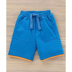 Babyhug Half Sleeves Knit T-Shirt & Shorts Set Animal & Text Print - Dark Blue White