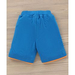 Babyhug Half Sleeves Knit T-Shirt & Shorts Set Animal & Text Print - Dark Blue White