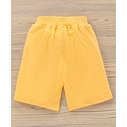 Babyhug Half Sleeves Knit T-Shirt & Shorts Set Dino Print & Patch - Grey Yellow