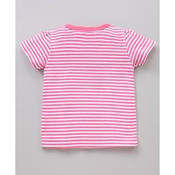 Babyhug Half Sleeves 100% Cotton Vests Stripe And Cherry Print Pack Of 3 - Pink Green