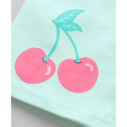 Babyhug Half Sleeves 100% Cotton Vests Stripe And Cherry Print Pack Of 3 - Pink Green