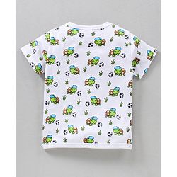 Babyhug Half Sleeves 100% Cotton Vests Tortoise And Stripe Print Pack of 3 - Blue Orange White