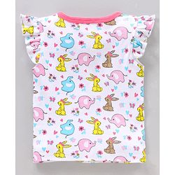 Babyhug Short Cap Sleeves 100 % Cotton Printed Vests Pack of 3 - Mutlicolor