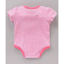 Babyhug 100% Cotton Half Sleeves Cherry Printed and Striped Onesies Pack of 3 - Blue Pink