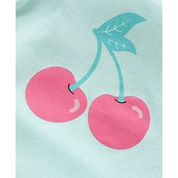 Babyhug 100% Cotton Half Sleeves Cherry Printed and Striped Onesies Pack of 3 - Blue Pink