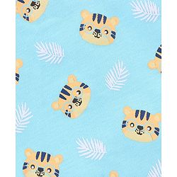 Babyhug 100 % Cotton Vests Striped And Cat Print Pack of 3 - Blue Yellow