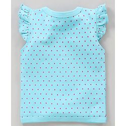 Babyhug 100% Cotton Half Flutter Sleeves Vests Flowers Print Pack of 3 - Pink Blue