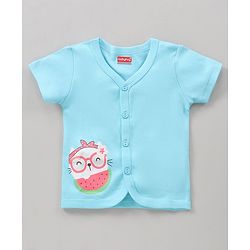 Babyhug 100% Cotton Half Sleeves Vests Watermelon Print Pack of 3 - Pink Blue White