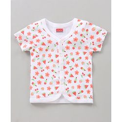 Babyhug 100% Cotton Half Sleeves Vests Watermelon Print Pack of 3 - Pink Blue White
