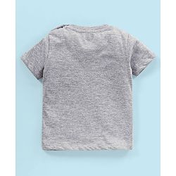 Babyhug 100% Cotton Knit Half Sleeves T-Shirt & Shorts Dino Print - Grey & Blue