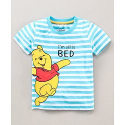 Babyhug Half Sleeves Shorts Night Suit Winnie The Pooh Print - Blue