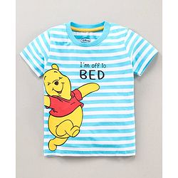 Babyhug Half Sleeves Shorts Night Suit Winnie The Pooh Print - Blue