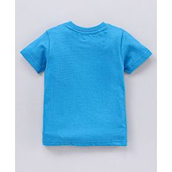 Babyhug Half Sleeves T Shirt with Shorts Mickey Mouse Print - Blue