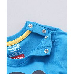 Babyhug Half Sleeves T Shirt with Shorts Mickey Mouse Print - Blue