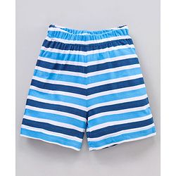 Babyhug Half Sleeves Striped Night Suit Mickey Mouse Print - Blue