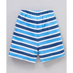 Babyhug Half Sleeves Striped Night Suit Mickey Mouse Print - Blue